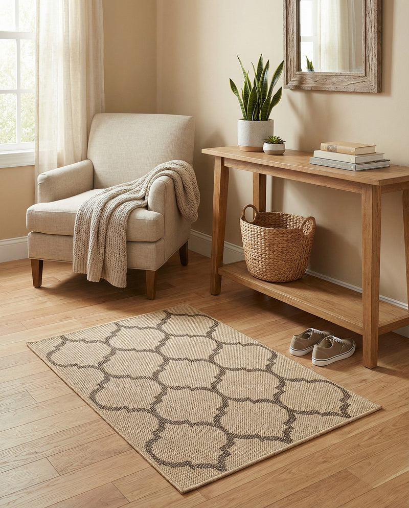 Sahara Sands Collection Area Rug -  Dahshur Rectangle Natural  lifestyle 33