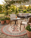 Patio Heritage Collection Area Rug - Veranda Round Multi  lifestyle 49