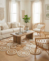Woven Seaside Jute Collection Area Rug - Sienna Round Natural and White  lifestyle 14
