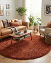 Plush Oasis Collection Area Rug - Serenity (Terracotta) Round Terracotta  lifestyle 34