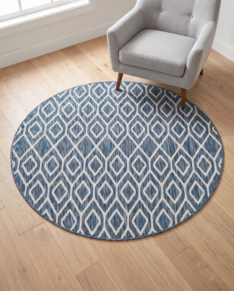 Urban Oasis Rugs Collection Area Rug -  Boulevard (Blue) Round Blue  lifestyle 56