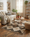 Osian Looms Collection Area Rug - Varanasi Rectangle Natural Black  lifestyle 8