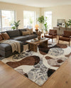 Urban Terrace Collection Area Rug -  Garden Rectangle Brown and White  lifestyle 6