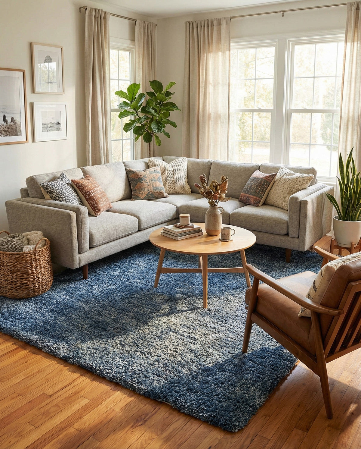 Cozy Cove Shag Collection Area Rug -  Harbor Square Blue  lifestyle 110