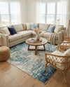 Colorburst Oasis Collection Area Rug -  Tropic Square Blue  lifestyle 47