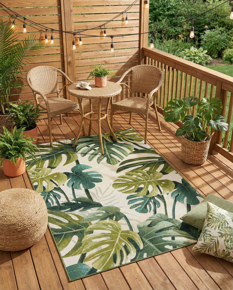 Seaside Blooms Collection Area Rug -  Ivy Rectangle Green  lifestyle 13