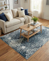 Aegean Elegance Washables Collection Area Rug -  Naxos Rectangle Navy Blue  lifestyle 14