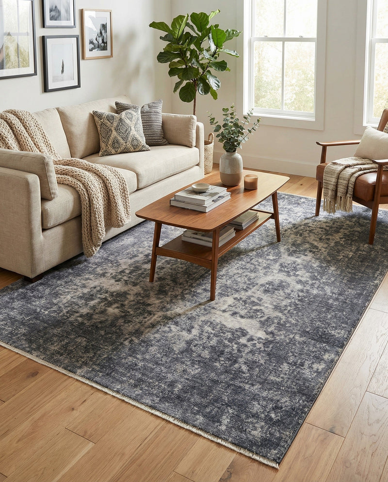 Bazaar Chic Collection Area Rug -  Asilah Rectangle Gray and Blue  lifestyle 12