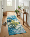 Urban Terrace Collection Area Rug -  Pergola Runner Blue  lifestyle 57