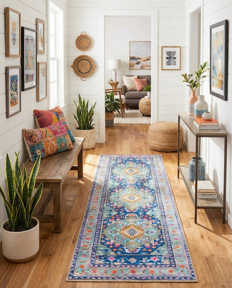 Heritage Elegance Collection Area Rug -  Taj Runner Blue  lifestyle 52