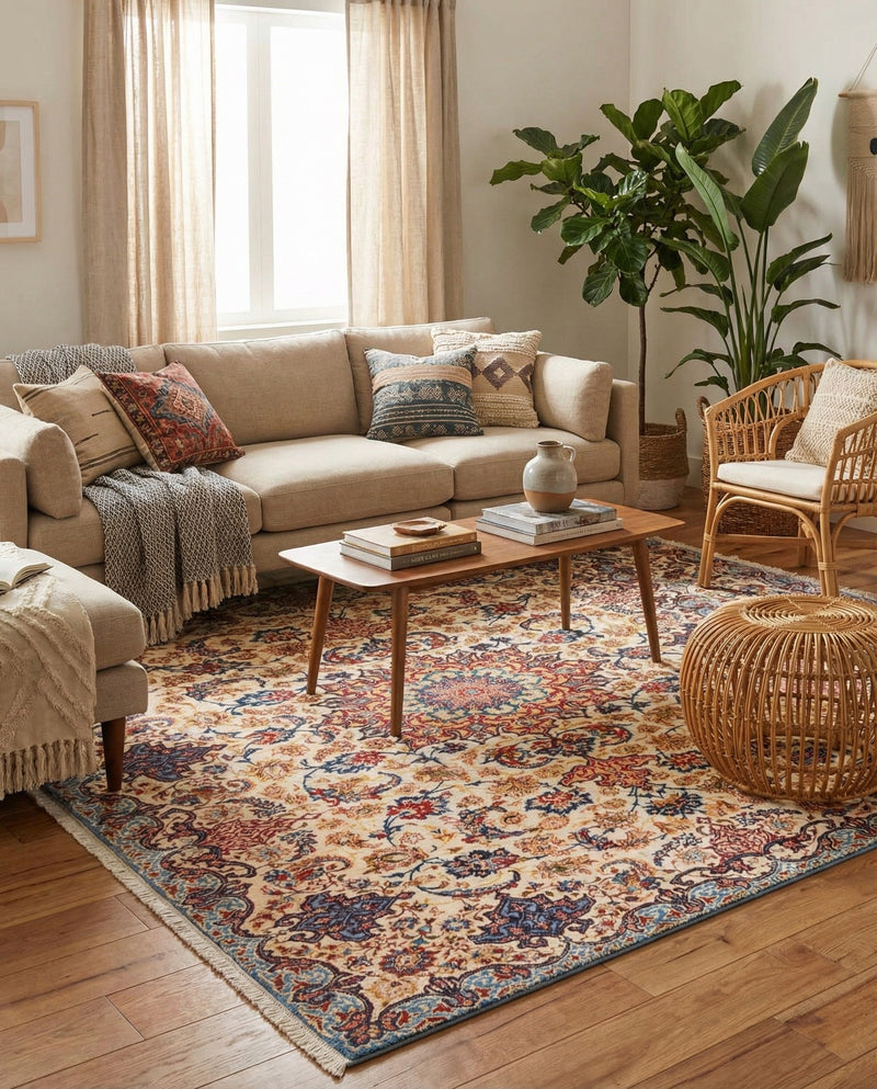 Bazaar Chic Collection Area Rug -  Meknes Square Beige  lifestyle 48