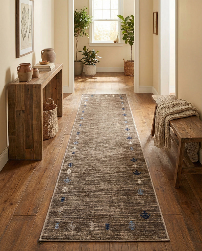 Zagros Shades Collection Area Rug -  Yasuj Runner Gray Brown  lifestyle 69