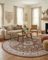 Tribal Terrace Treasures Collection Area Rug -  Incan Isle (Brown) Round Brown  lifestyle 79