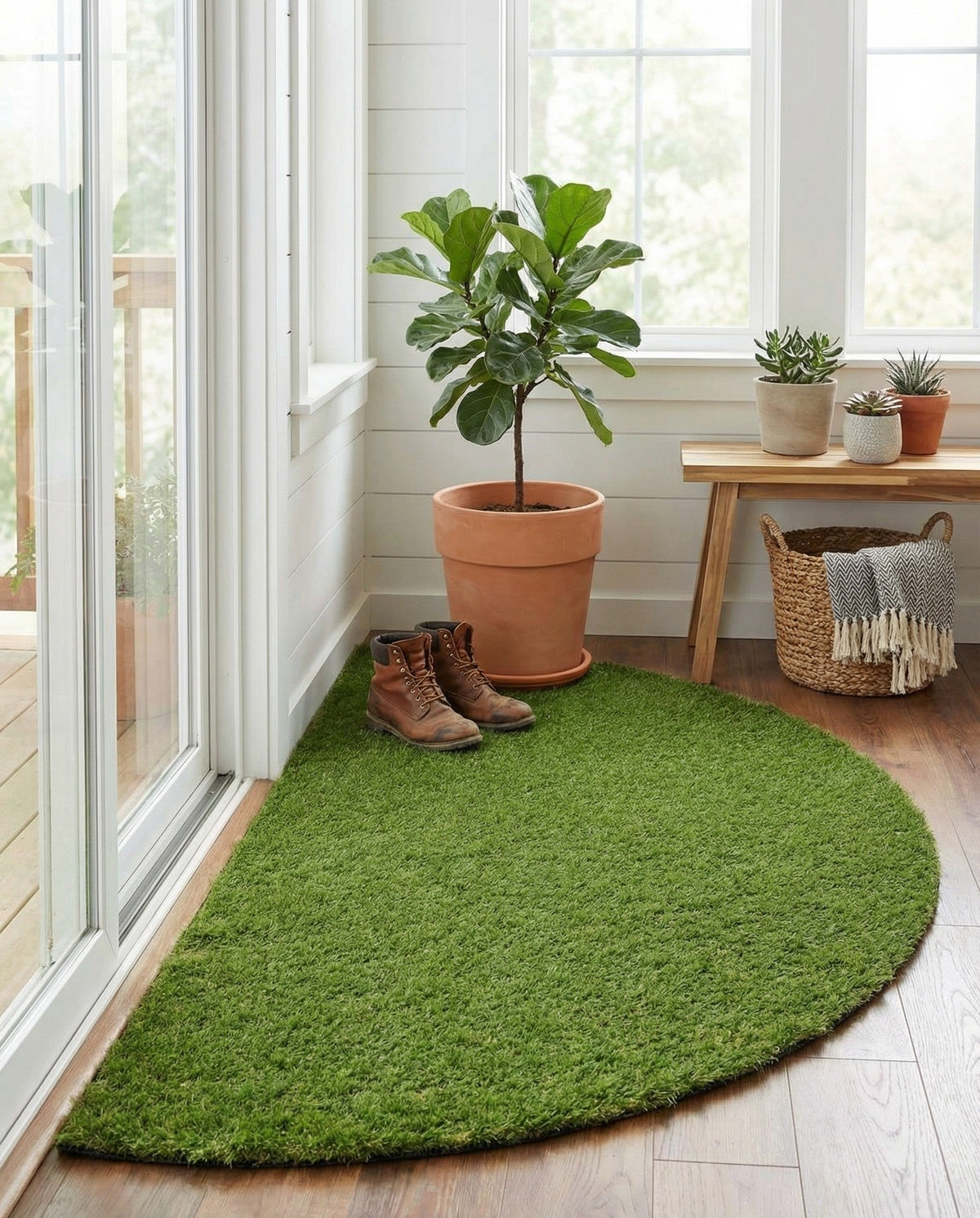 Meadow Retreat Collection Area Rug - Glen Hearth Green  lifestyle 125