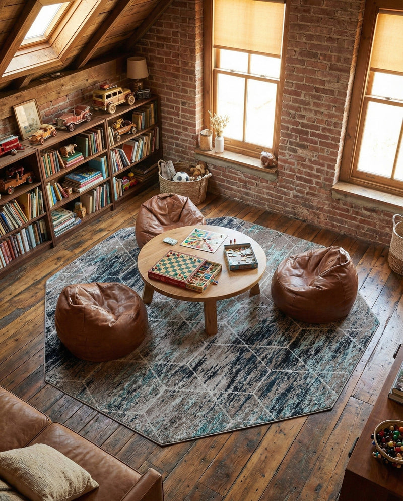 Trellis Mosaic Collection Area Rug - Arborville (Blue Multi) Octagon Blue Multi  lifestyle 47