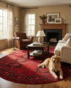 Samarkand Elegance Collection Area Rug -  Fergana Oval Red  lifestyle 46