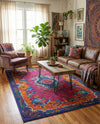 Caribbean Cove Collection Area Rug -  Nevis Rectangle Fuchsia  lifestyle 11