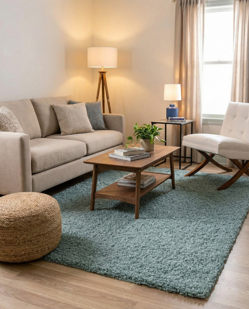 Plush Oasis Collection Area Rug - Serenity (Light Slate Blue) Rectangle Light Slate Blue  lifestyle 5