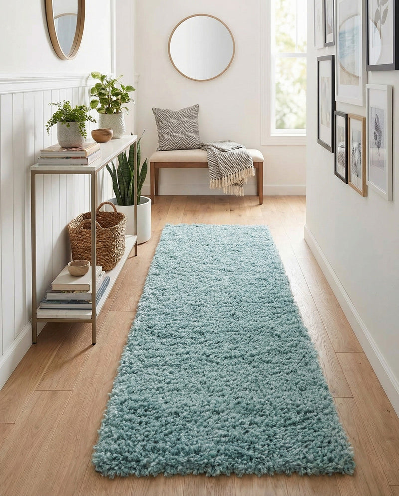 Alpine Plush Collection Area Rug -  Cortina (Aqua) Runner Aqua  lifestyle 35