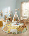 Wonder Tykes Collection Area Rug -  Puzzled Round Gray  lifestyle 39