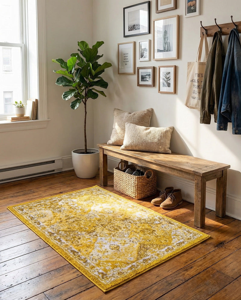 Brighton Terrace Collection Area Rug -  Rottingdean (Yellow) Rectangle Yellow  lifestyle 13