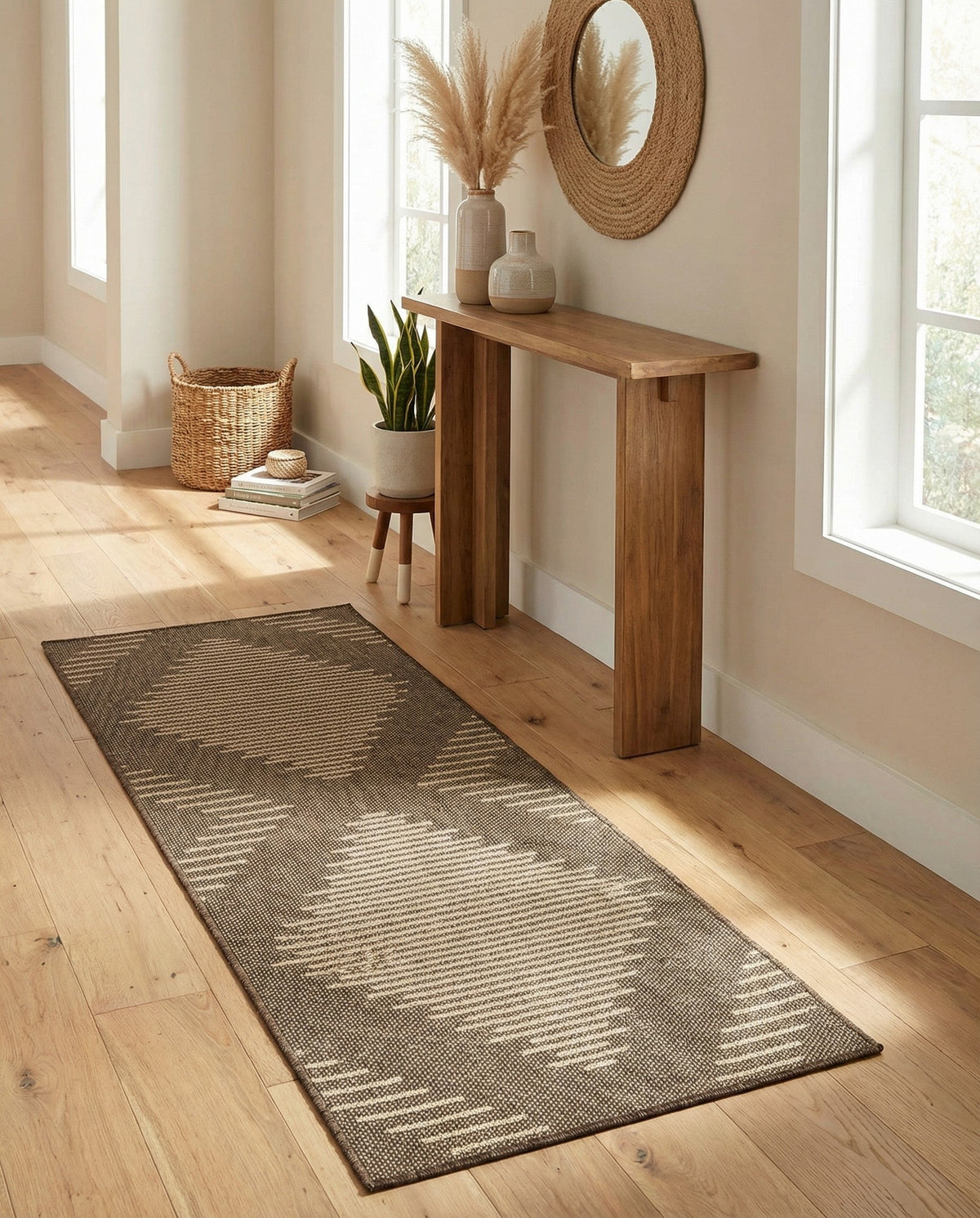 Sahara Sands Collection Area Rug -  Merimde Runner Brown  lifestyle 79