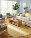 Urban Oasis Rugs Collection Area Rug -  District (Yellow and Aqua) Round Yellow and Aqua  lifestyle 15