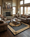 Frontier Trails Collection Area Rug - Redwood Rectangle Blue  lifestyle 24