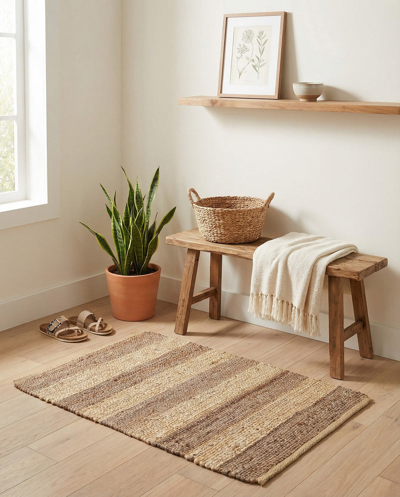 Woven Seaside Jute Collection Area Rug - Nantucket Rectangle Natural Ivory  lifestyle 55