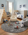 Wonder Tykes Collection Area Rug -  Jigsaw Round Gray  lifestyle 78