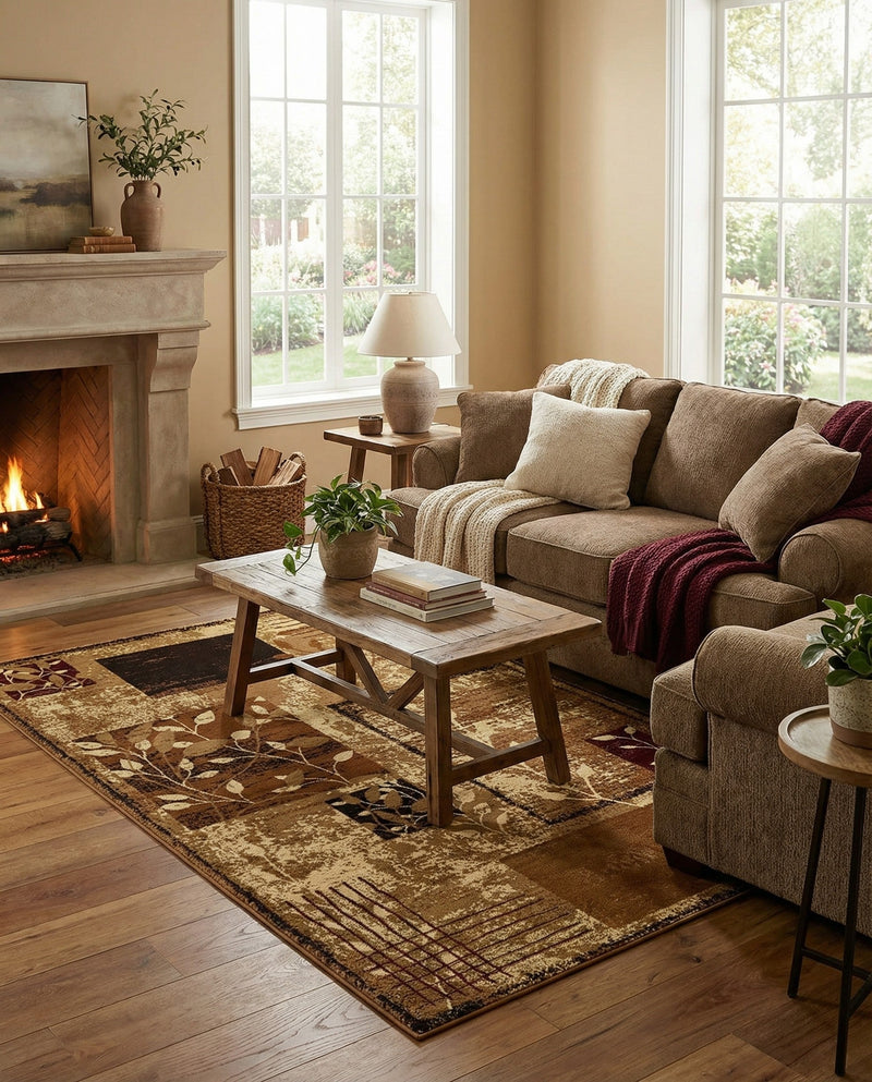 Bistro Lounge Collection Area Rug -  Affogato Rectangle Beige  lifestyle 22