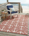 Seaside Haven Rugs Collection Area Rug - Sapphire (Rust Red) Rectangle Rust Red  lifestyle 6