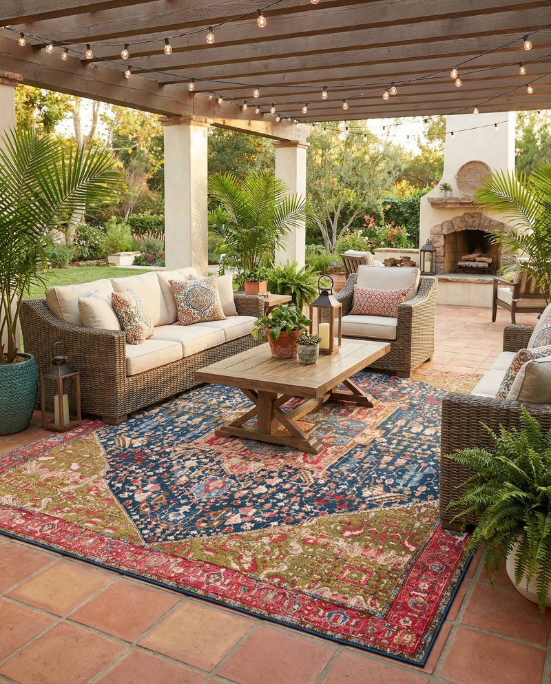 Patio Heritage Collection Area Rug -  Sanctuary Rectangle Multi  lifestyle 52
