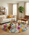 Sedona Vista Collection Area Rug -  Pricklypear Round Multi  lifestyle 44