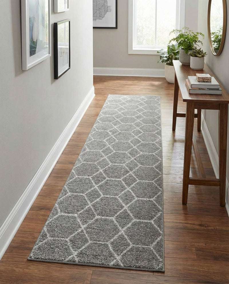 Trellis Mosaic Collection Area Rug - Arborville (Light Gray) Runner Light Gray  lifestyle 61