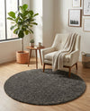 Cozy Comfort Shag Collection Area Rug - Haven (Smoke Gray) Round Smoke Gray  lifestyle 27