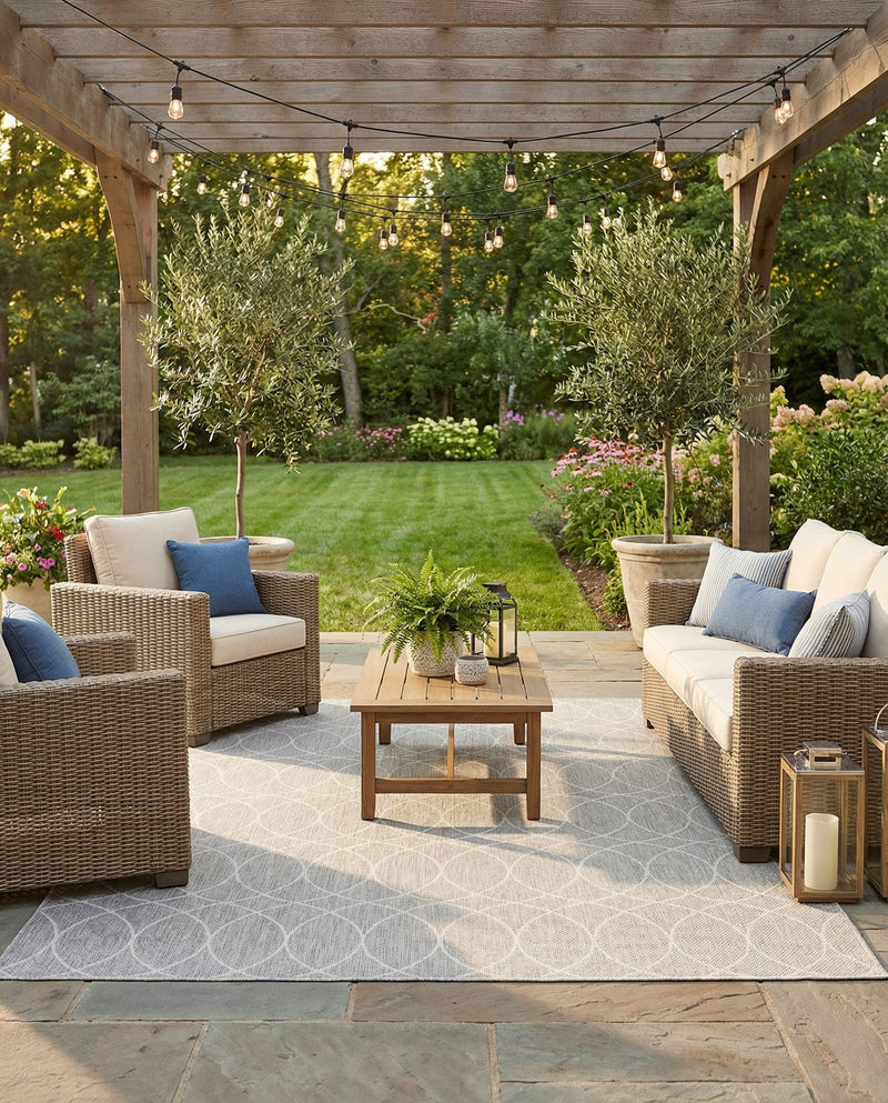 Savannah Pergola Collection Area Rug -  Pavilion (Light Gray) Rectangle Light Gray  lifestyle 8