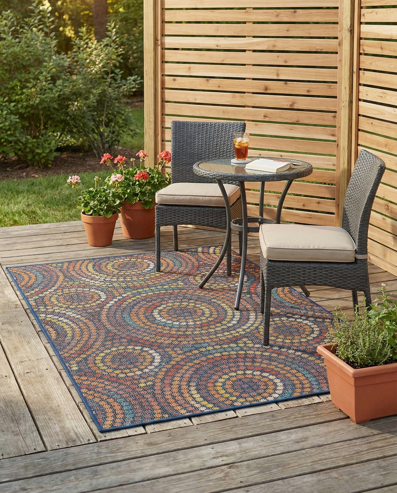 Coastal Terrace Collection Area Rug -  Lagoon Rectangle Multi  lifestyle 7