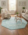 Georgetown Rugs Collection Area Rug - Dupont (Aqua) Octagon Aqua  lifestyle 49