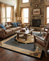 Frontier Trails Collection Area Rug - Redwood Rectangle Blue  lifestyle 25