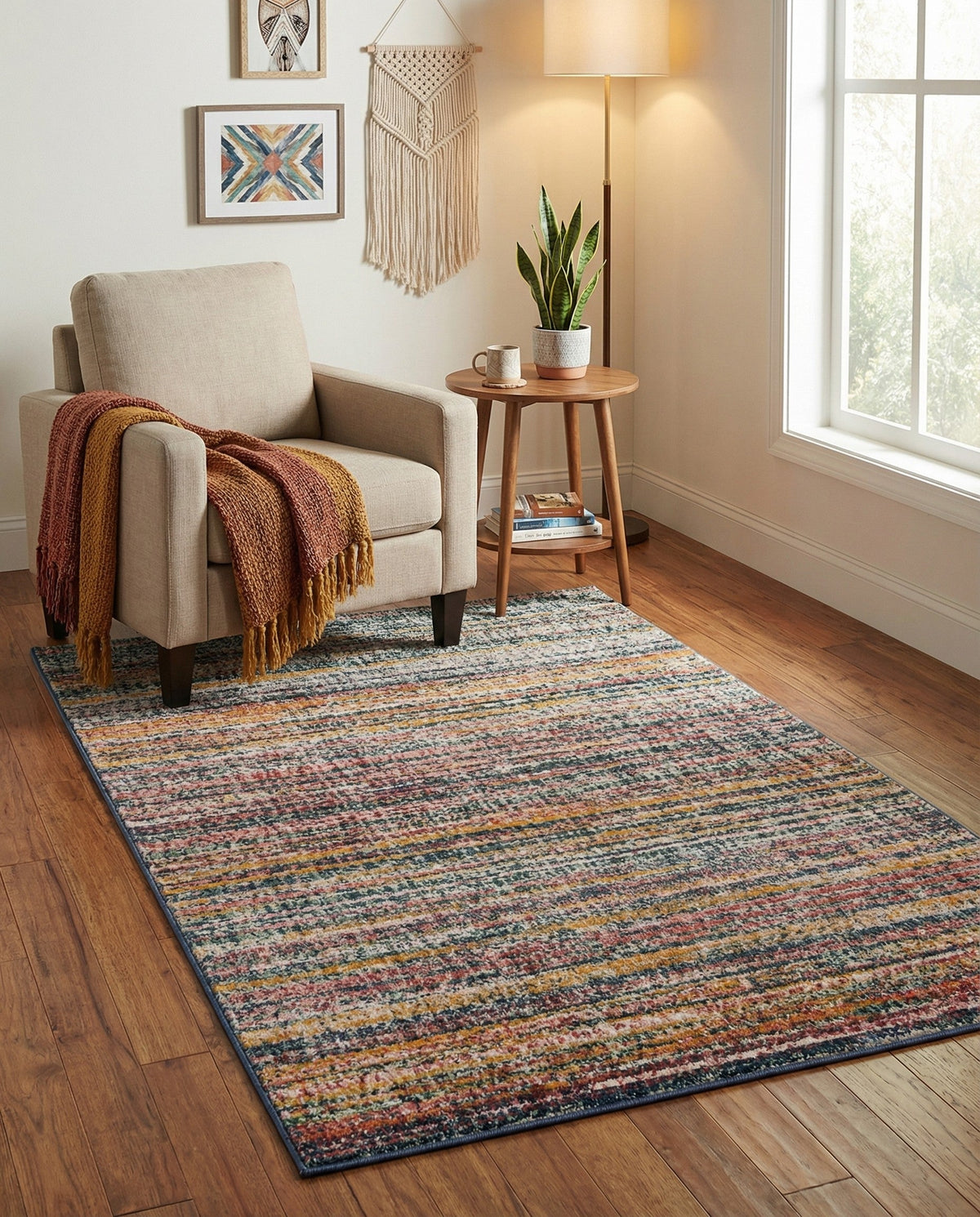 Jewel Oasis Collection Area Rug - Sapphire (Multi) Rectangle Multi  lifestyle 13