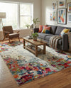 Chromatic Oasis Collection Area Rug -  Blush Rectangle Multi  lifestyle 4