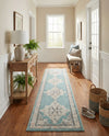 Beverly Grove Collection Area Rug -  Fairfax (Aqua) Runner Aqua  lifestyle 50