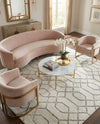 Hollywood Luxe Collection Area Rug - Sunset (White Silver) Square White Silver  lifestyle 67