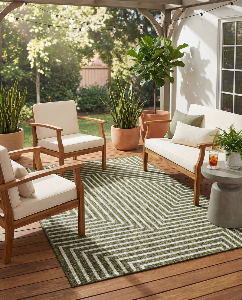 Urban Terrace Collection Area Rug -  Astoria (Green) Rectangle Green  lifestyle 5