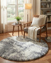 Cozy Haven Shag Collection Area Rug -  Tranquility (Smoke Gray) Round Smoke Gray  lifestyle 31