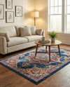 Eden Oasis Collection Area Rug -  Tranquility (Dark Blue) Rectangle Dark Blue  lifestyle 14