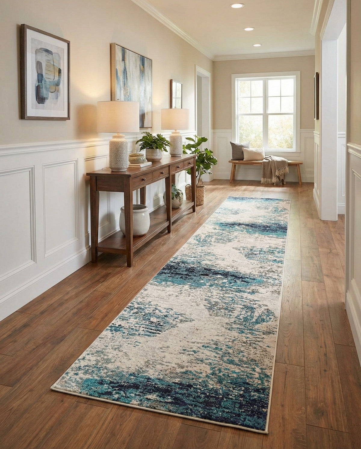 Colorburst Oasis Collection Area Rug -  Tropic Runner Blue  lifestyle 50