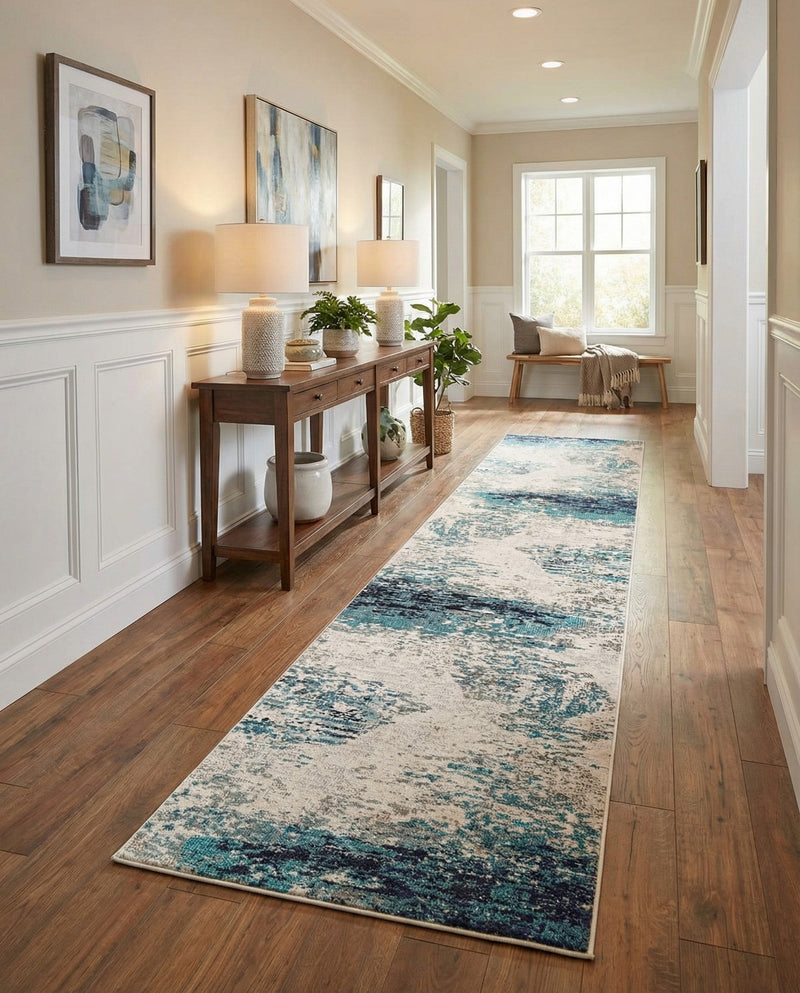 Colorburst Oasis Collection Area Rug -  Tropic Runner Blue  lifestyle 50
