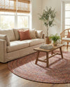Sustainable Strands Indoor-Outdoor Oasis Collection Area Rug -  Sandbar (Multi) Round Multi  lifestyle 58
